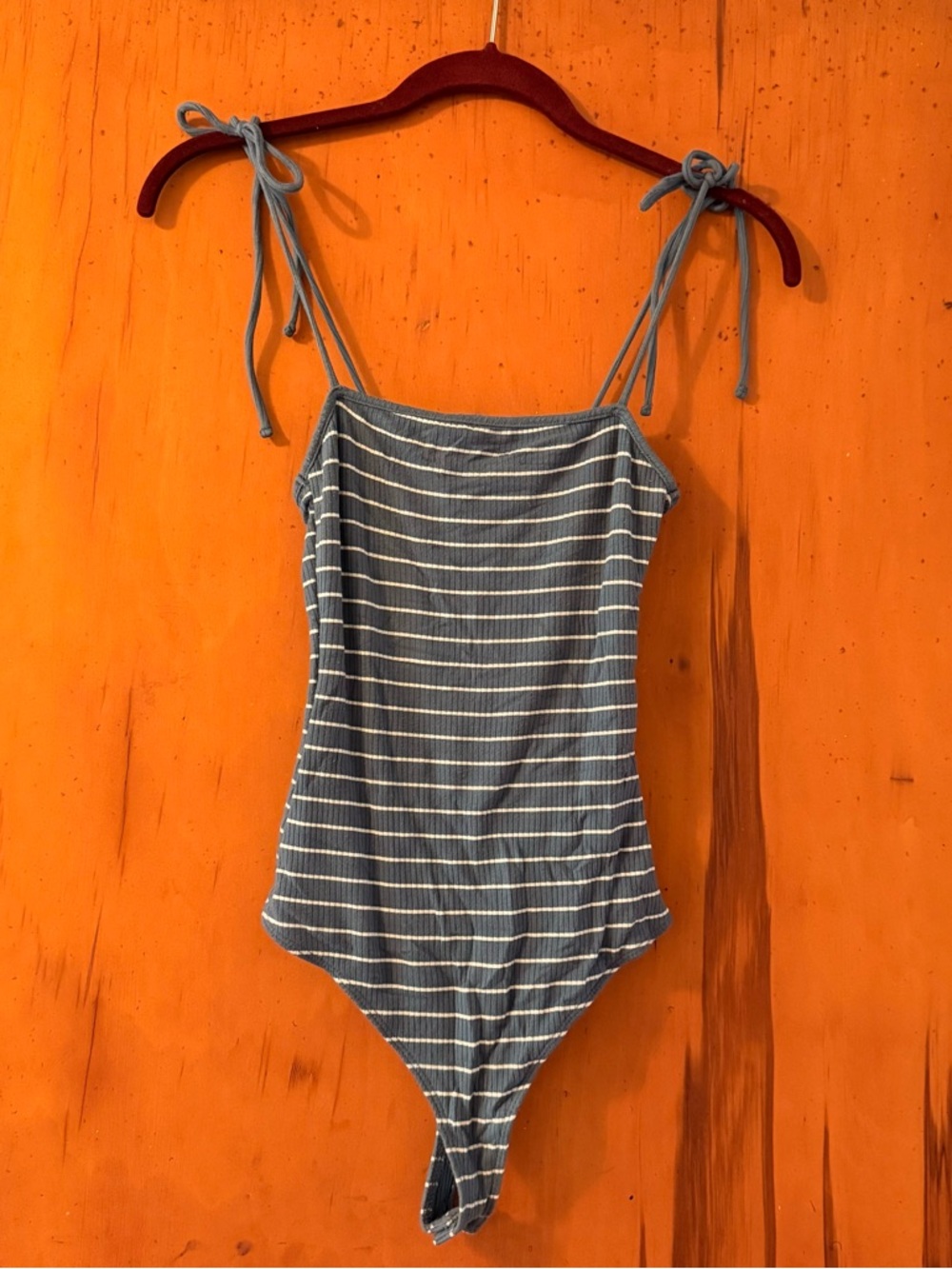 Abercrombie & Fitch blue stripe body suit
